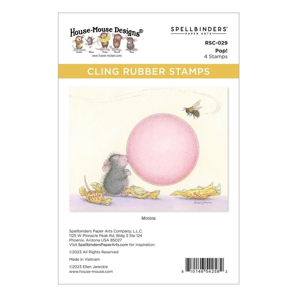 Spellbinders House Mouse Designs Pop Monica Cling Rubber Stamp Set RSC-029 NEW